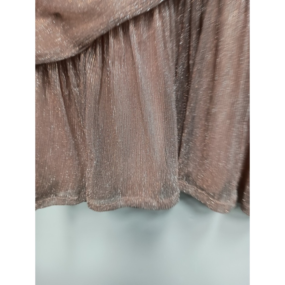 Maurices Top Womens Sz 2X Beige Metallic BOHO Fairy Romantic Balloon Sleeve New - Picture 3 of 12
